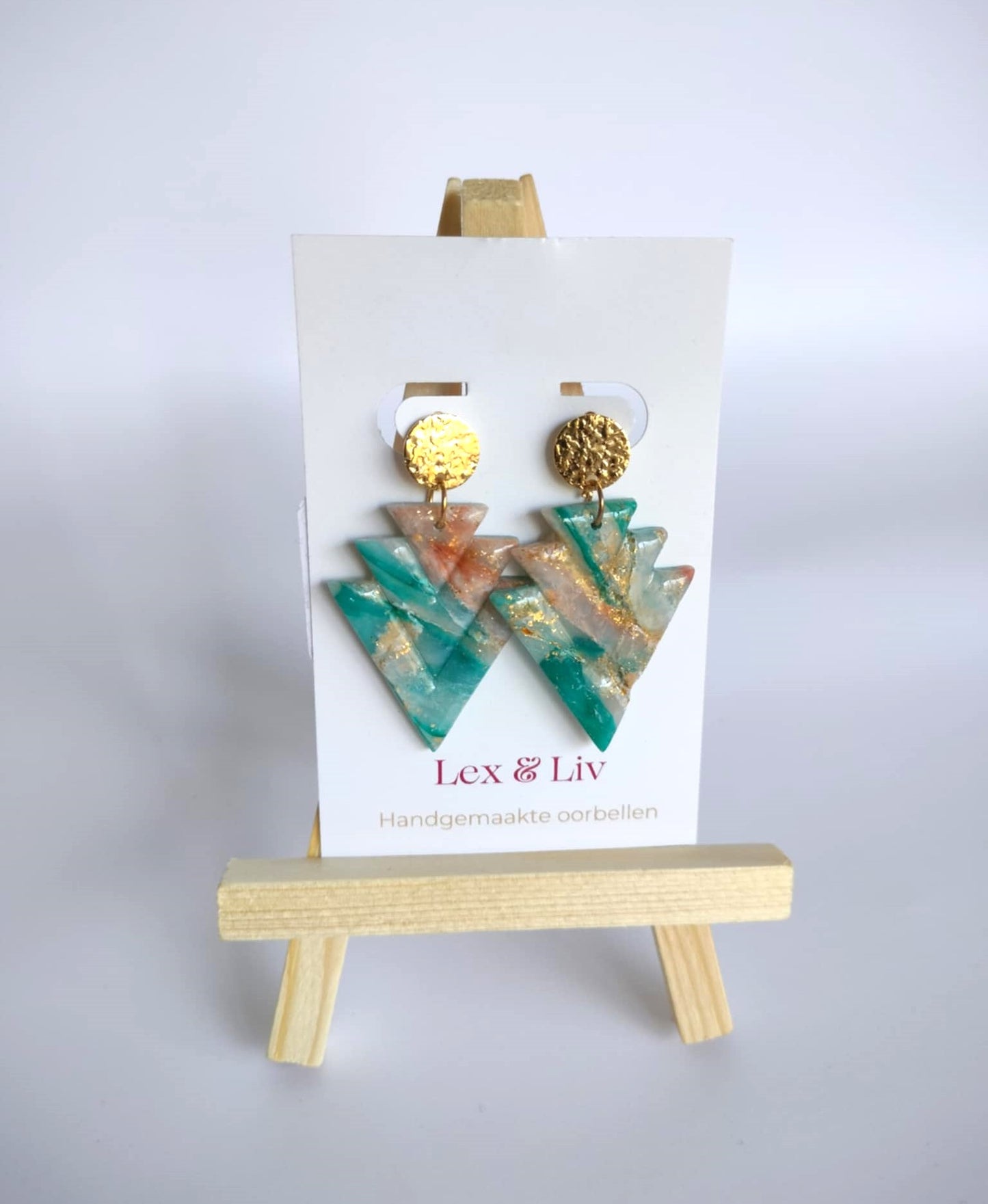 Brons blauwe driehoeken