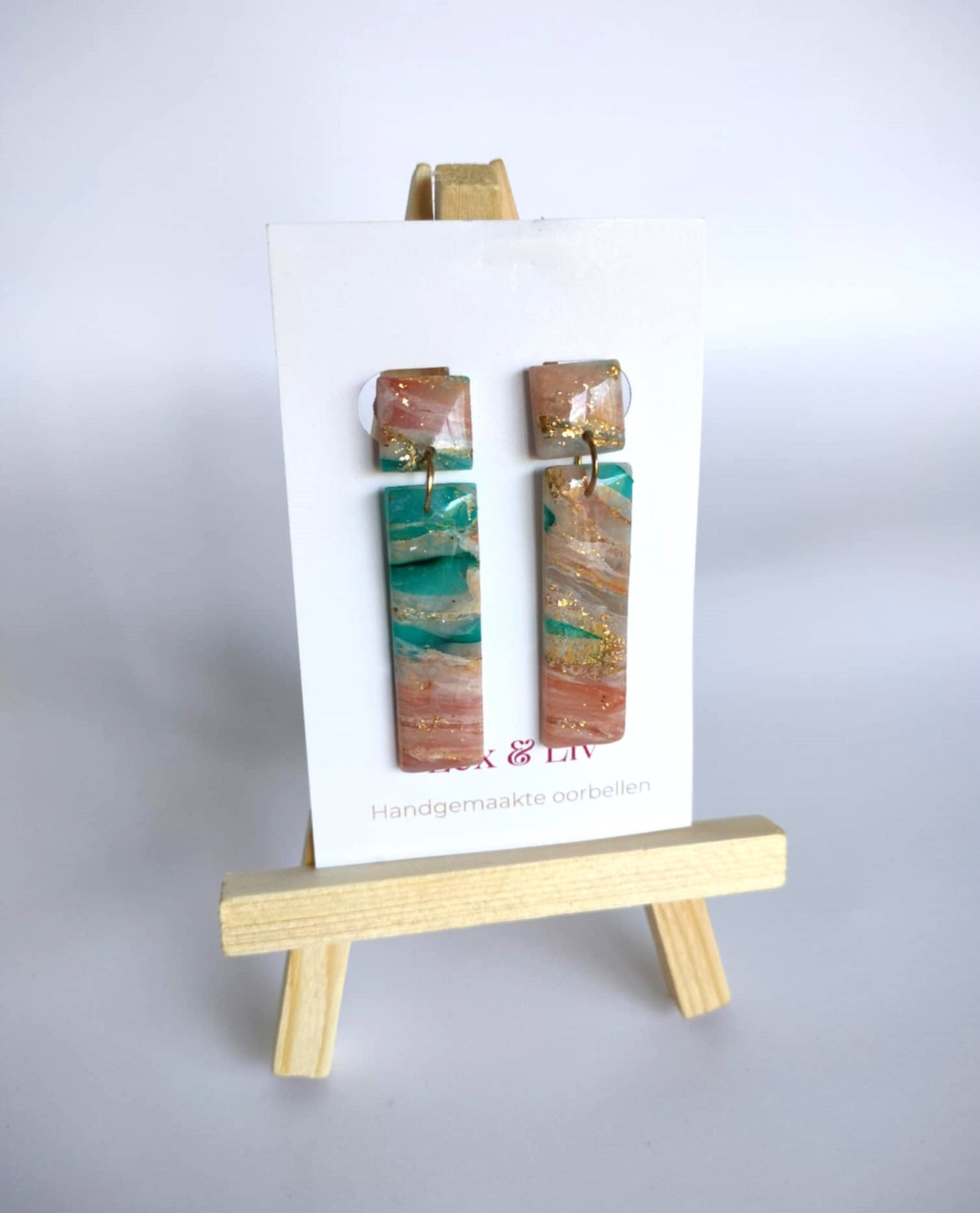 Brons / blauwe rechthoeken