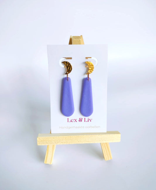 Paarse druppel met gouden maan