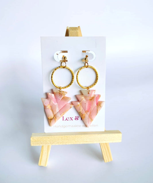 Roze marmer driehoek