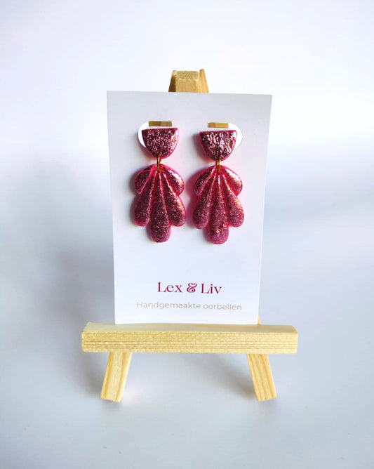 Roze waaier met glitter